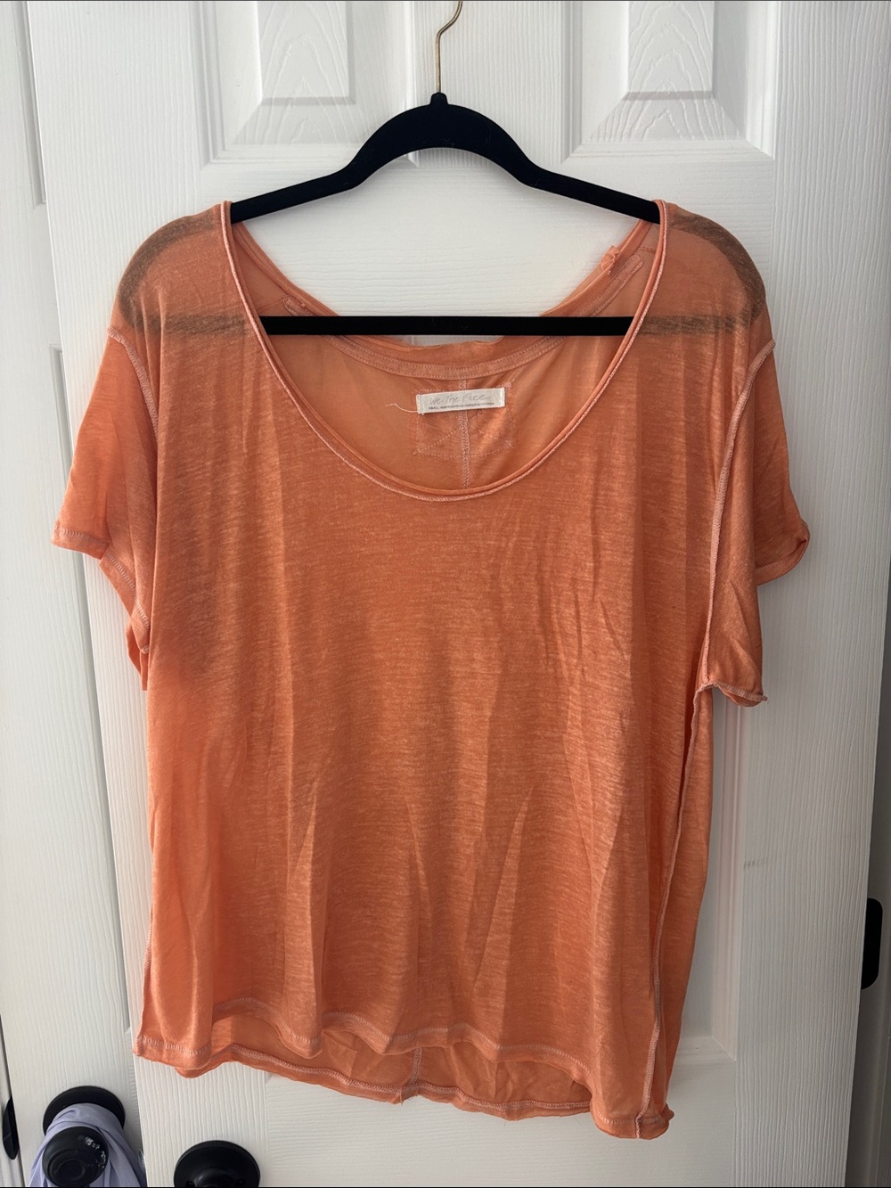 We The Free Lightweight Scoop Neck Tee in Coral